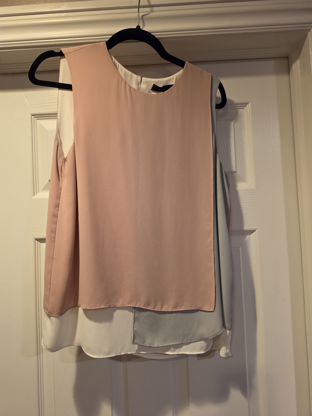 BCBGMaxAzria Blush Pink and Ivory Layered Sleeveless Camisole